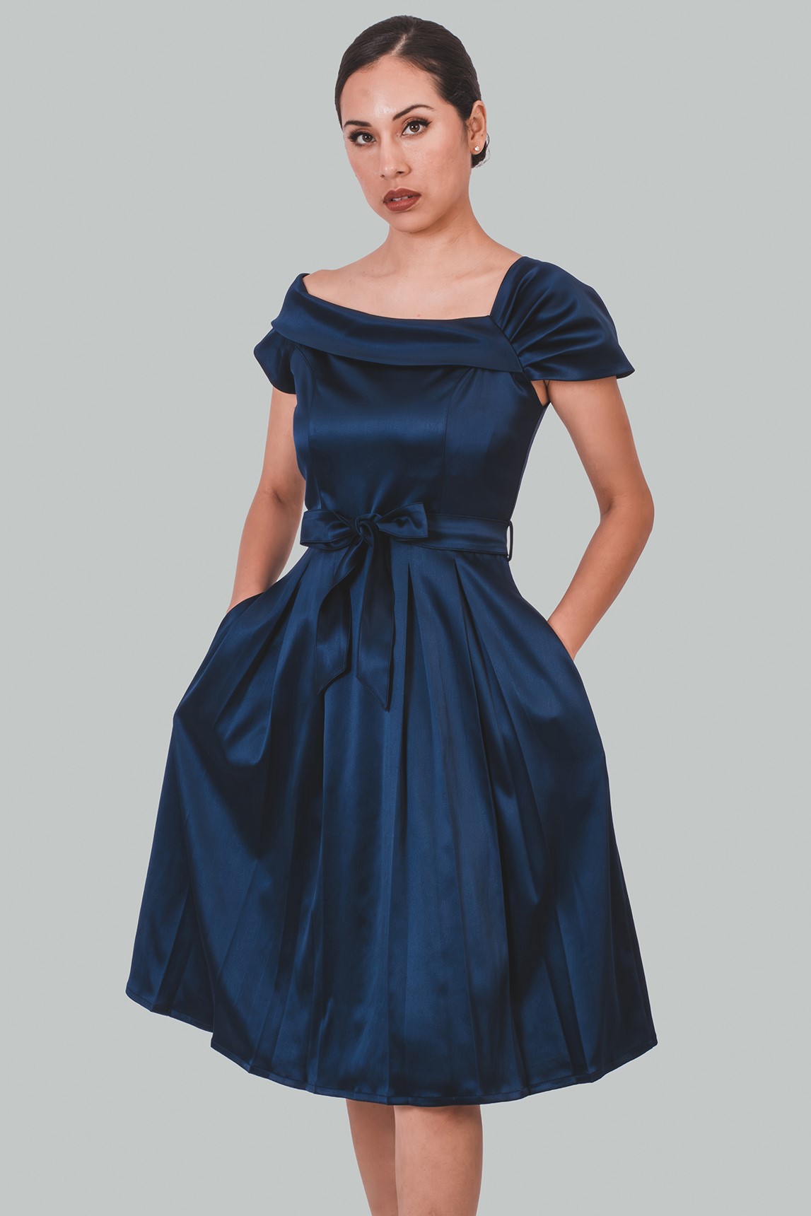 Vestido midi asimétrico azul Kaelis - Imagen 4