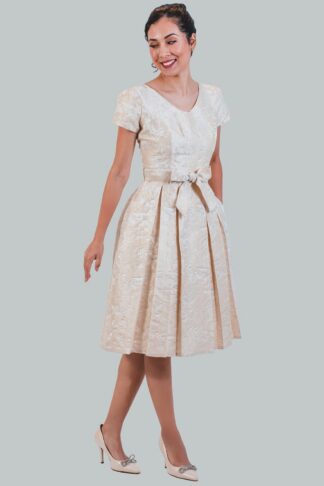 Vestido champagne Brigitte Midi Gala